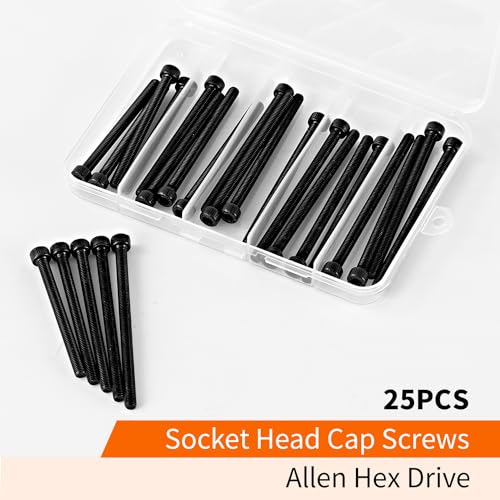 M5 x 60mm 65mm 70mm 75mm 80mm Hex Socket Head Cap Screws Bolts, 12.9 Grade Alloy Steel, Black Oxide Finish, Allen Socket Drive, Metric Machine Fully Threaded, Assortment Kit 25PCS - size: M5 x 60/65/70/75/80mm (25PCS)