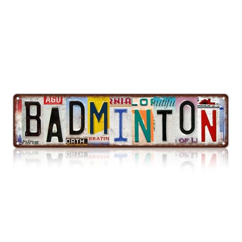 Vintage Sport Metal Tin Signs Badminton Wall Decor | Street Signs for Badminton club 16 x 4 Inches - color: Badmintonl Sign