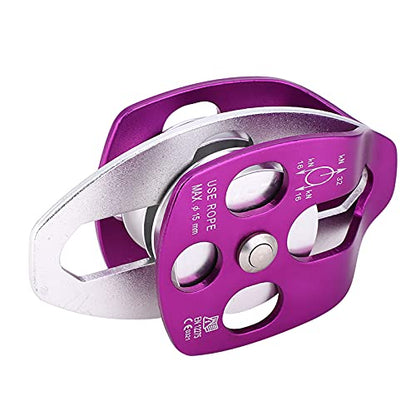 RiToEasysports Climbing with a Double Disc Open and Tight Design, 32kn Load, 7075 Aviation Aluminum Material, Suitable for Air Work (Purple)