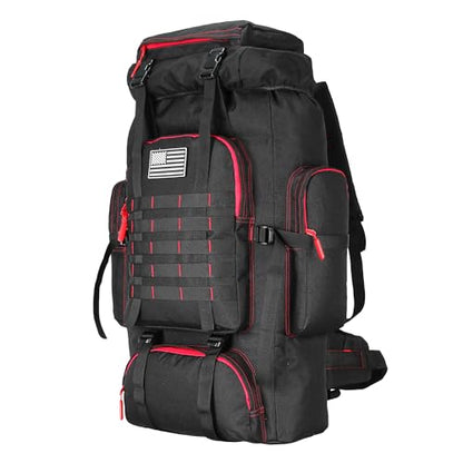 Hiking Backpack for Men 70L/100L Camping Backpack Military Rucksack Molle 3 Days Assault Pack for Climbing | Camping Backpack - color: 70l-blackred