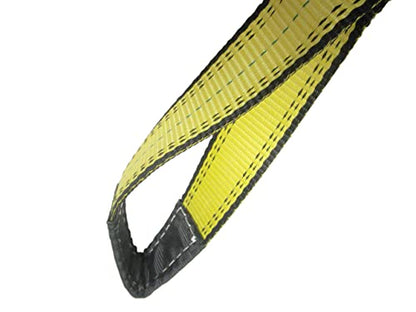 2" x 2' Poly Lifting Tow Strap Web Sling Eye & Eye 2-ply 12,800 lbs Rating Synthetic Pull