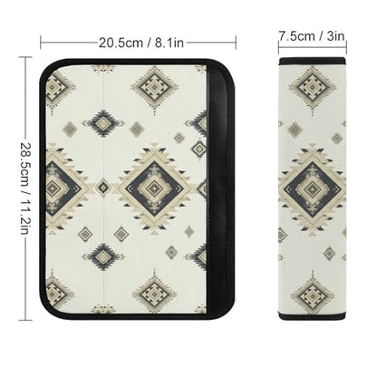 2 Pack Rustic Aztec Western Geometric Grey Car Seat Straps Shoulder Pads Breathable Shoulder Protector for Elderly Support, Most Cars, Pressure Relief - color: Pattern 577