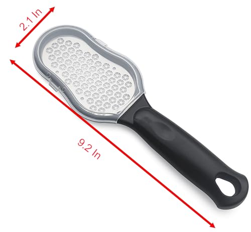Manual Foot File, 9.2 Inch Stainless Steel Grinder for Professional Foot Rasp Callus Remover (Black)