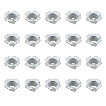 20 Pcs T-Nuts,ULIFESTAR 4 Pronged Tee Nuts Assortment Kit for Rock Climbing Holds,Wood,Cabinetry(M8) - size: M8
