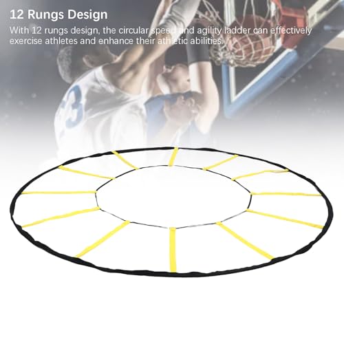 Agility Trainer, Circle Speed and Agility 12 Ladders with Storage Bag High Intensity Reactive Footwork Drills and Skills Portable Exercise Ladder for Kids, Youth & Adults