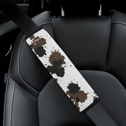 2 Pack Cow Print Dark Brown Seat Belt Shoulder Pad Universal Soft and Comfortable Seat Belt Covers Cushion for Kids, Most Cars, Comfortable Driving - color: Pattern 4