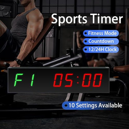 12" Digital Wall Alarm Clock Timer for Interval Workout with Countdown/Up Stopwatch, Gym Interval Timer, Tabata EMOM Remote Control for Home Gym Boxing MMA Fitness - color: Gym Timer - 01