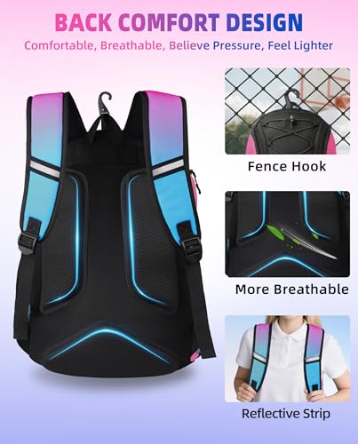Gym Backpack for Women with Shoe Compartment, 45L Sports Backpack | Large Capacity, Dry& Wet Pocket, Water-Resistant, Breathable Material, Ball Bag for Outdoor Gym Workout, Lightweight