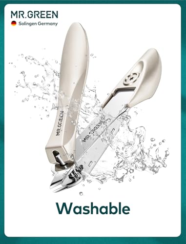 Nail Clipper with Catcher, Slanted Edge Nail Cutting Clippers Stainless Steel Fingernail Cutter Trim with File for Men and Women Mr-1115plus - color: Mr-1115plus