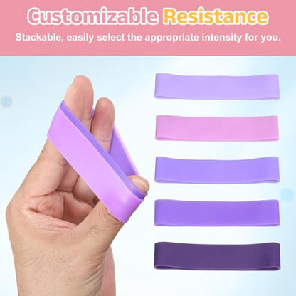 Finger Resistance Bands, Level Finger Grip Strengthener Grip Forearm Thumb Exerciser - color: Purple Series
