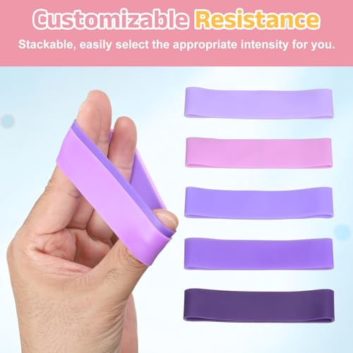 Finger Resistance Bands, Level Finger Grip Strengthener Grip Forearm Thumb Exerciser - color: Purple Series