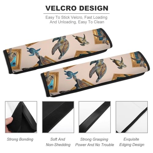 2 Piece Ocean Sea Turtle Art Car Seat Belt Pad Breathable Seat Belt Cushion for Child, Stroller Pushchair High Chair, Easy Install (No Tool) - color: Pattern 840