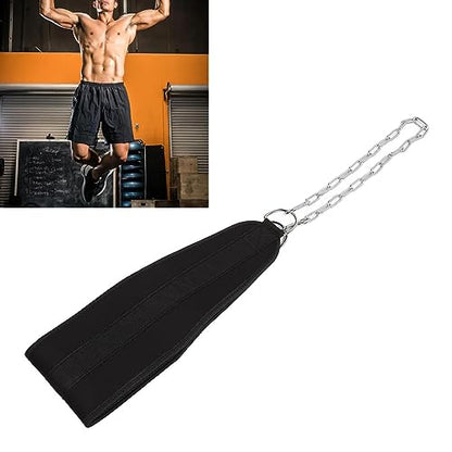 Weighted Dip Belt Adjustable Chain Nylon Strap Strength Training Weightlifting Belt for Athletes Weight Lifting Exercises Pull Ups Hip Squats
