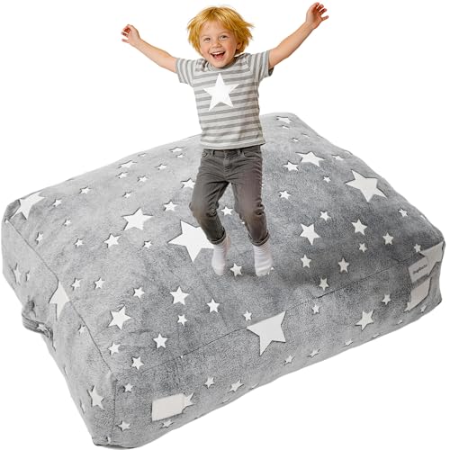 Crash Pad for Kids 3x4 Ft-Sensory Pad with 25D Shredded Foam&Removable Washable Cover,Soft Dutch Velvet Star Design,Non-Slip Sensory Mat for Autism,ADHD,Playroom