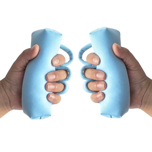 Palm Grip Protector, Hand Contracture Cushion with Finger Separator, (2 Pack) Finger Therapy and Hand Exercisers for Stroke, Arthritis, Parkinson Dementia