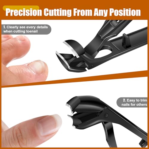 Nail Clippers for Thick Nails for Seniors, 2026 Large Angled Toenail Clippers for Thick Toenails with Wide Opening, Heavy Duty Nail Cutter Long Handle Fingernail Clipper Gifts for Men Women Adults - style: Black Angled Head Nail Clippers