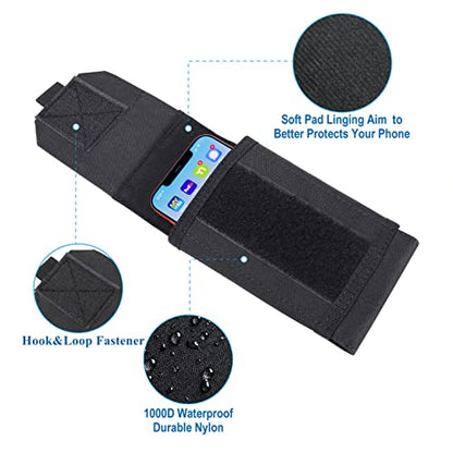 Universal Tactical MOLLE Holster Army Mobile Phone Belt Pouch EDC Security Pack Carry Accessory Kit Waist Bag Case Compatible iPhone 13 14 15 Pro XS Max XR 7 8 Plus for Samsung Galaxy S10 S9 S8 Plus - color: #A (Big)