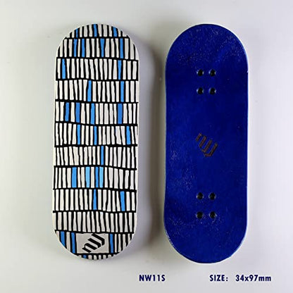 NOAHWOOD PRO Fingerboards Finger Skateboards(NW9.0 Kickflip Deck 98mmx34mm 5-Layer Colour Maple Wooden Handmade)+(NW Prince 34mm Trucks)+(NW ii Logo Handmade Wheels)(Fance) - color: Fance