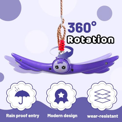 Ninja Twist Swing-360 Degree Handle Rotation Promotes Sensory Development, Arm Strength,Swingset Accessories Outdoor-Swing Spins Set (Purple) - color: Purple