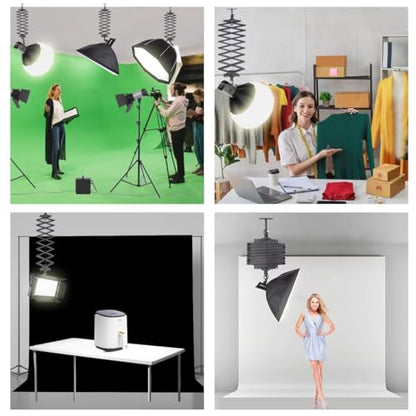 XPSYQIC Photography Ceiling Rail System 2M Lifting Constant Force Hinge kit | Safety Rope Accessories for Live Broadcast Studio Photography Flash Specialized Equipment