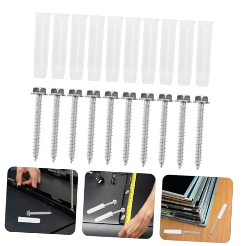 Zerodeko 10Sets Tv Mounting Hardware Kit Reliable Screw Anchors for Easy Installation Concrete Drywall Compatible with Various Tv Wall Mounts Sleek Design Enhances Appearance
