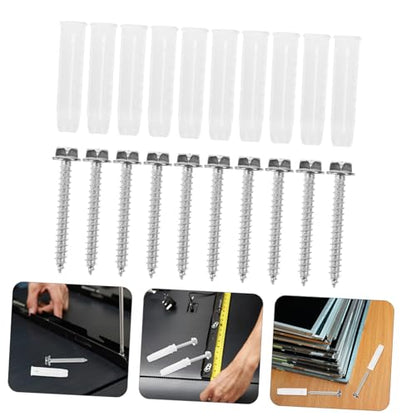 Zerodeko 10Sets Tv Mounting Hardware Kit Reliable Screw Anchors for Easy Installation Concrete Drywall Compatible with Various Tv Wall Mounts Sleek Design Enhances Appearance