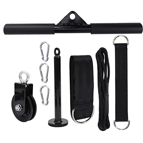 plplaaoo 9Pcs Set DIY Fitness Equipment Loading Pin Pull Triceps Training Pulldown Pulley System High Strength Silent Cable Wheel Portable Home Gym Workout Gear Stainless Steel