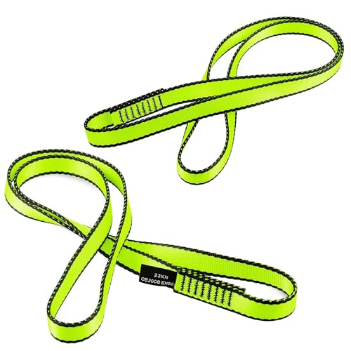 18MM Nylon Climbing Sling Runner 23KN CE2008/EN566 Rock Climbing Webbing Straps for Outdoor Climbing, Rappelling, Swing, Yoga Hammock etc - color: Green|120cm/48inch|3PCS