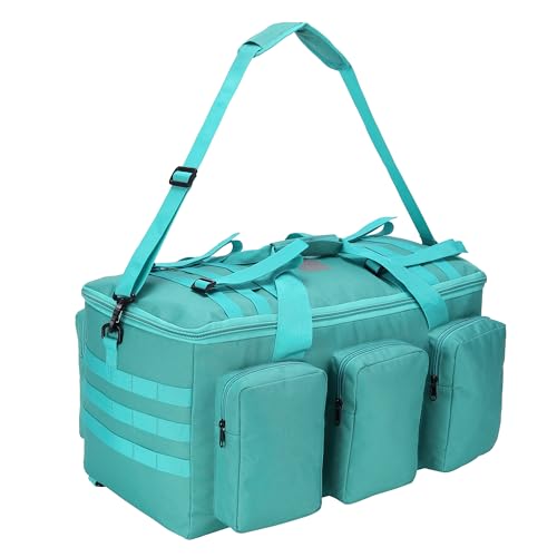 3 In 1 Military Duffel Bag 50L Gym Bag for Men Convertible Weekender Backpack for Sports Travel Basketball (50L-LakeBlue) - color: 50L-LakeBlue