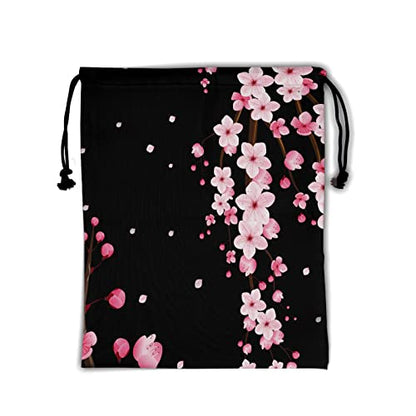 Gymnastics Grip Bag for Gymnasts Gymnastic Drawstring Bag Gym Athlete Bag - color: Black Pink Cherry Blossom, size: 9.25" x 12" (Pack of 1)