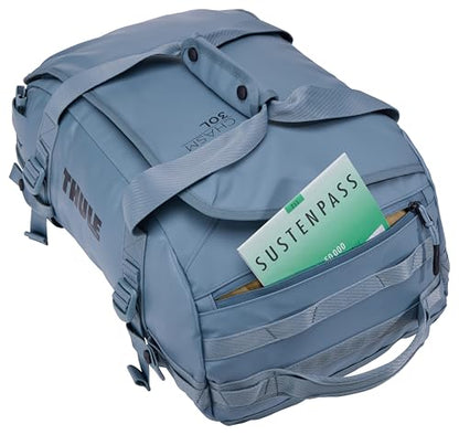 Thule Chasm Duffel bag, Weather-resistant materials, Easy packing, Converts to backpack, Internal pockets, Travel-ready - color: Pond Gray, size: 30L