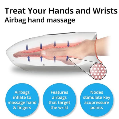 Daiwa Felicity Cordless Hand Massager with Heat and Compression - Wrist and Hand Massager for Arthritis and Carpal Tunnel (Mouth of Truth) - style: Mouth of Truth
