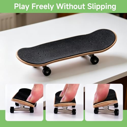 10 Pack Fingerboard Foam Grip Tape, Maple Wooden Fingerboard 100x34mm with Screwdriver, Mini Skateboard Grip Tape Anti Slip Stickers for Professional Finger Skateboard Enthusiasts