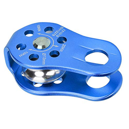 20KN Small Rope Pulley, Rock Climbing Pulley with Ball Bearings for Rock Climbing, Traction, Transportation, and More - color: Blue