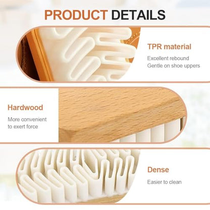 Suede Brush for Shoes, 2026 Suede and Nubuck Cleaner Kit, Soft Rubber Cleaning Brush with Wooden Handle, Suede Shoe Cleaner for Boots, Bags, Jackets, Couch & Sneakers (1)