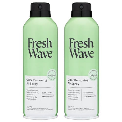 Fresh Wave Original Air Freshener Spray, 8 oz, 2-Pack Room Odor Eliminator | Non-aerosol fine mist, Plant oil formula, Paraben- and phthalate-free, Bathroom and pet area safe, Fabric and furniture use - size: 8 Ounce (Pack of 2)