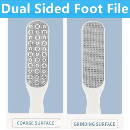 Fu Store 2 Pack Foot Files Callus Remover Stainless Steel Foot Rasp and Dual Sided Feet File Professional Scrubber Pedicure Tools Premium for Feet Care Remove Hard Skin, White - color: White