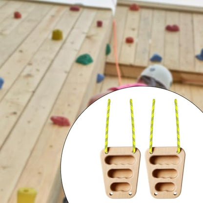2X Wood Hangboard Rock Climbing Holds, Climbing Fingerboard for Doorway - Sturdy Core Strength Training Board for Beginners, 11x3x14cm (4.33x1.18x5.51in)