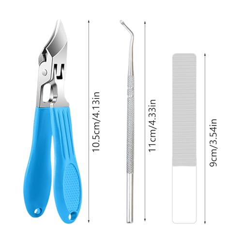 Side Nail Clippers | Heavy Duty Anti-Splash Nail Trimmer - Thick Fingernail Cutter - for Kids Adults Seniors Men Women Home Office School Travel Fingernails - color: Blue