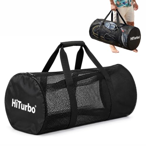 Hiturbo 100L Duffel Scuba Bag: Dive Bags Water Sports Gear | Swimmer Equipment Carry Bag for Diving Surfing Snorkeling Kayaking Boating Spearfishing Beach Pool Travel Duffle - color: Mesh
