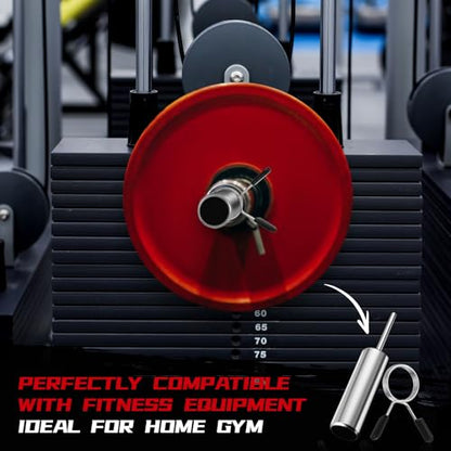 Lasnten Weight Stack Pin Extender with Spring Clip Collar, 10 mm Gym Pin for Cable Machine & Home Gym, Made of Solid Steel for Secure and Long Lasting Use