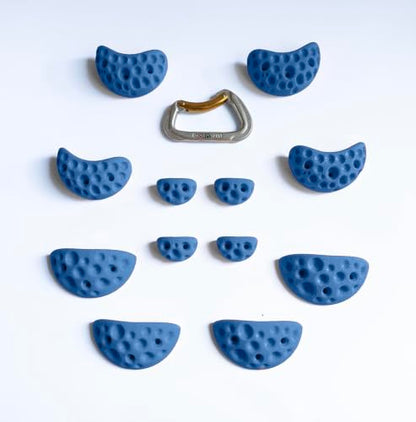 Moon Rock Climbing Holds Kids Swing Set Easy to Grab Rock Climbing Holds for Swing Sets and Home Climbing Walls. Positive in Cut Jugs. (Blue) - color: Blue