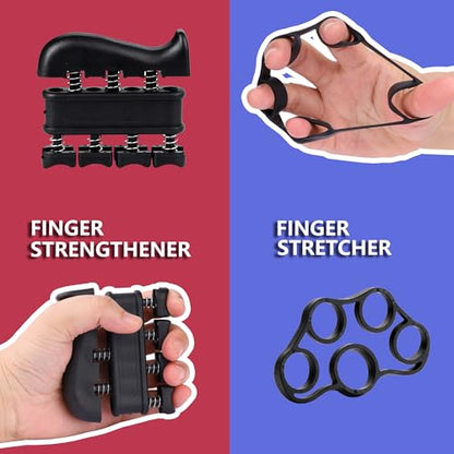 Hand Grip Strength Trainer Kit, Stress Balls, Finger Exerciser Extensioin, 5 Pack Forearm Gripper Strengthener Adjustable Resistance, Hand Strengthening Devices