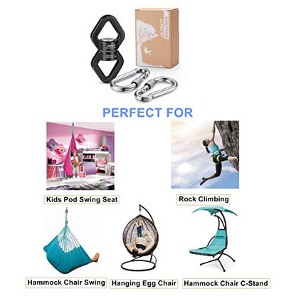 Black Swing Swivel, 30 KN Safest Rotational Device Hanging Accessory - color: Black, size: 30 KN