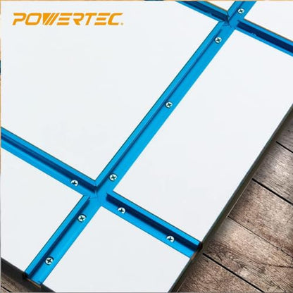 POWERTEC 72081 Double-Cut Profile Universal T-Track & Intersection Kit, 4pc 24 Inch Aluminum T Tracks with 2 Sets 3" T-Track Intersection Kit, Drill Press Table, Router Table, Workbench, Pack of 1 - size: 24" T track (4PK) + Intersection Kit (2 Sets)