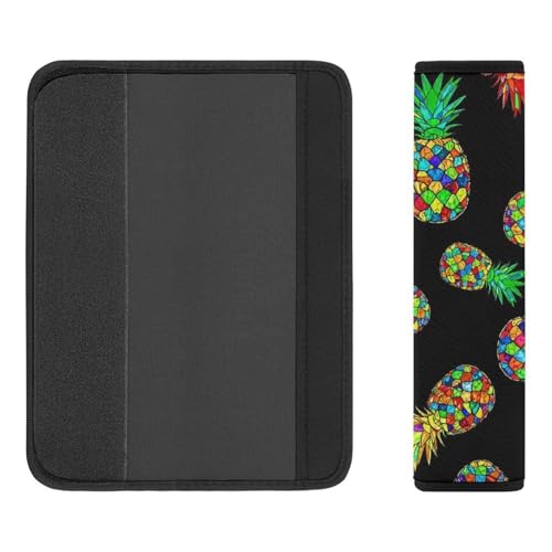 2 Pack Soft Padded Seat Belt Cover for Girls and Boys, All Vehicles, Tropical Pineapple Harness Pads Strap, Anti-Slip Pad - color: Pattern 797