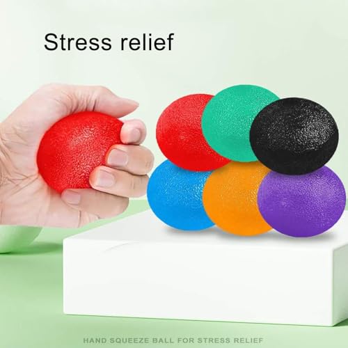 Stress Balls Squeeze Balls for Hand Strengthening Devices with Different Resistance Levels for Finger Forearm Wrist Exercise Relaxation and Pain Relief - color: Round Red Blue Green 25-30-35