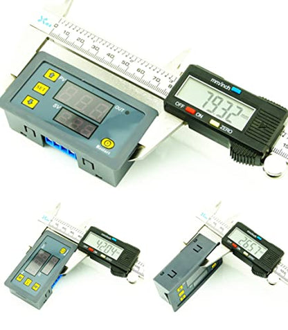 2Pcs Timer Delay Relay Programmable Cycle Timer Switch ON-Off Control LED Digital Display Time Relay Module (DC12V/20A) Gray
