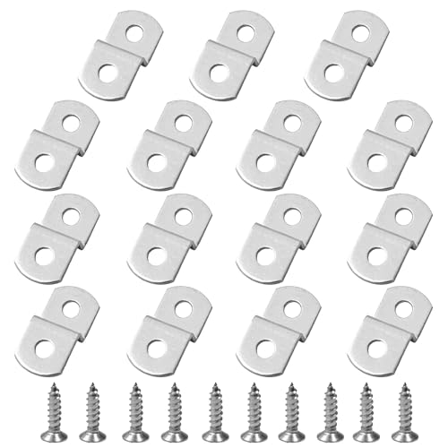 15PCS 1/4" Canvas Clips for Picture Framing, Offset Mounting Hardware with Screws for Art and Mirror Installation - size: 1/4 Inch