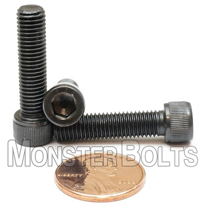 MonsterBolts - 1/4"-28 x 1 Socket Head Screws, ASTM A574, Alloy Steel, Black Oxide, 10 Pack - size: 1 In. (1")